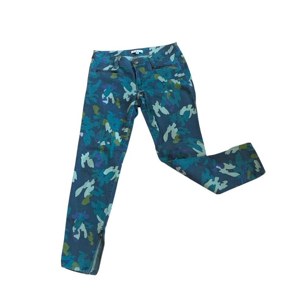 Cabi Clover Camo Skinny Jeans Style 766 Women's 6 Stretch Ankle zips - Picture 11 of 11